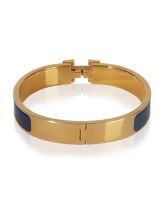 Pre-Owned HERMES Gold-Plated  Clic H In Ultramarine Bracelet