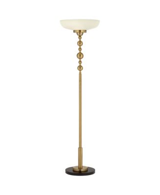 Summit Light Blaster Modern Torchiere Floor Lamp Tall Warm Gold Frosted Glass Shade for Living Room Bedroom Office House Home