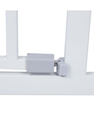 Double Door Baby Safety Gate for Stairs and Doorways, Adjustable 29.5"-45.3" with Extensions, Auto Close, Pressure Mounted