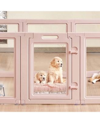 60" Dog Whelping Box with Transparent Window Playpen for X-Large Dogs
