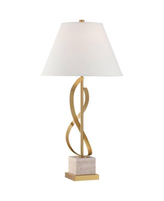 Infinity 30 1/4" Tall Large Modern End 3-Way Table Lamp Gold Brass Finish Marble Single Living Room Bedroom