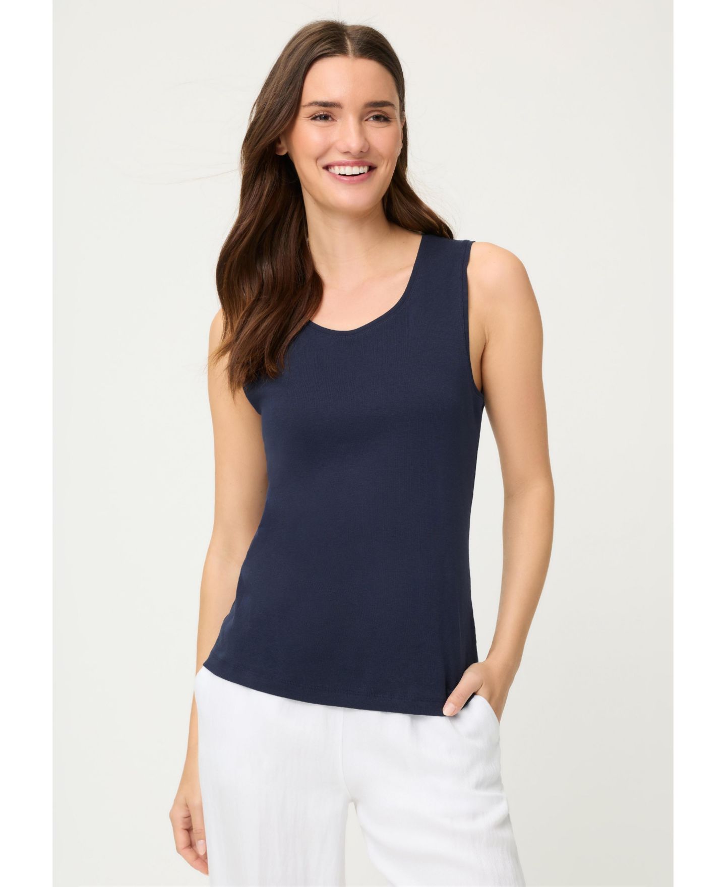Женский топ Olsen Sleeveless Shell, цвет: Чернильный синий — фото 1
