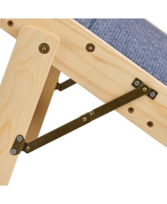 Wood Pet Stairs 4-Step Dog Ladder for Bed and Sofa, 150lbs Capacity, Foldable Design for Small to Large Dogs