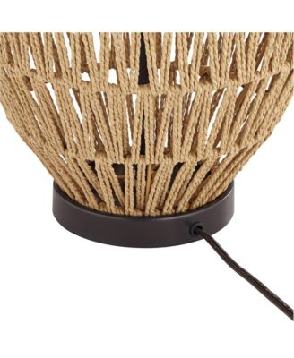 San Marcos 27" Tall Modern Coastal Table Lamps Set of 2 Wicker Metal Living Room Bedroom