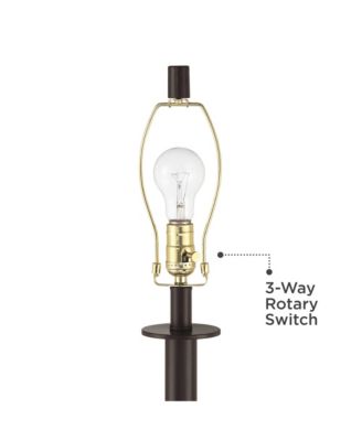 Rockford High Farmhouse Rustic 3-Way Table Lamps Set of 2 USB Port  Metal Living Room Charging