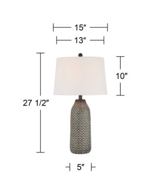 Arizona 27 1/2" Tall Modern Southwestern 3-Way Table Lamps Set of 2 Zig-Zag Finish Living Room Bedroom