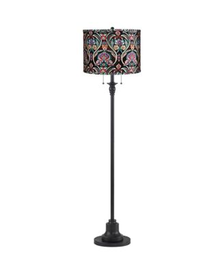 Dyna High and Bohemian Embroidered Shade 2-Light Floor Lamp