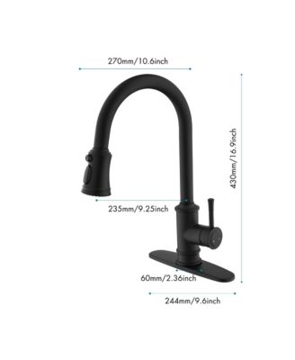 Kitchen Faucet with Pull-Down Sprayer, Single-Handle Stainless Steel Pull Out Kitchen Faucet, 2-in-1 Spray Head