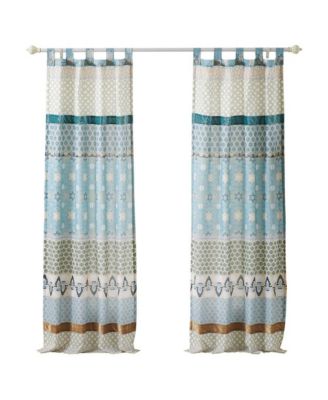 Thalia Stylized Florals and Geometric Prints Bohemian Ultimate Comfort Panel Pair Each Panel 42"x84"