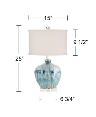 Coastal Table Lamps 25" High Set of 2 Ceramic  Drip  Shade for Living Room Family Bedroom Home (Colors may vary)