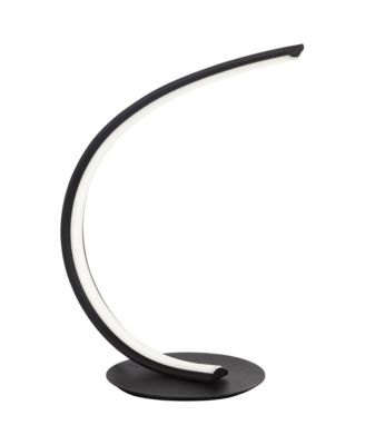 Possini Euro Avante Curved Arc 15 1/4" High Small Modern Accent Table Lamp LED Metal Single Shade Living Room Bedroom
