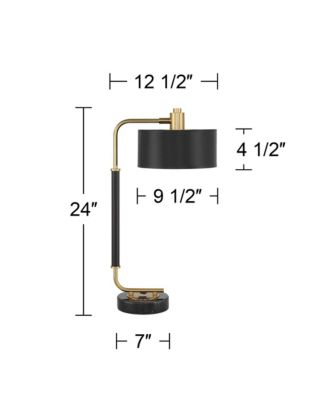 Myles 24" High Small Modern Glam Desk Lamps Set of 2 Dual USB Ports Gold Metal Home Office Charging