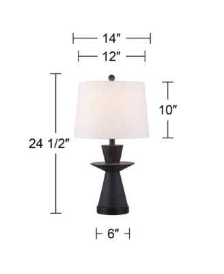 Fiona 24 1/2" High Mid Century Modern 3-Way Table Lamps Set of 2 USB Port Metal Living Room Charging