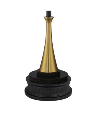 Burbank Modern Art Deco Torchiere Floor Lamp with Riser Tall Brass Frosted Glass Shade for Living Room