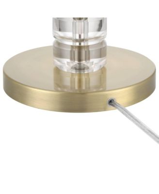 Cecil 31" Tall Large Modern End 3-Way Table Lamp Clear Brass Finish Acrylic Single  Shade Living Room Bedroom