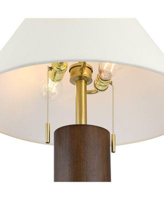  Madera 27 3/4" Brass and Wood USB Table Lamp Set of 2