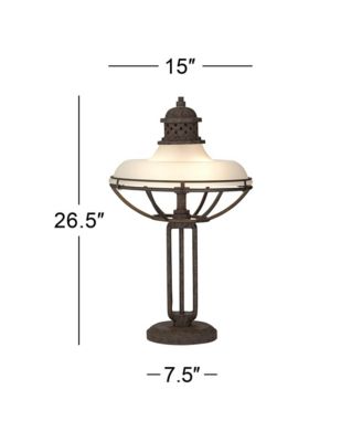 26.5" Tall Rustic Industrial Table Lamp with USB Dimmer
