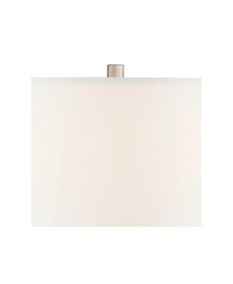 Marcel Modern Table Lamps Set of 2 24 1/4" High Brushed Nickel with LED Nightlight USB Charging Port for Bedroom House Desk