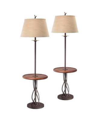 Industrial Modern Floor Lamps with Tray Table 63 1/2" Tall Set of 2