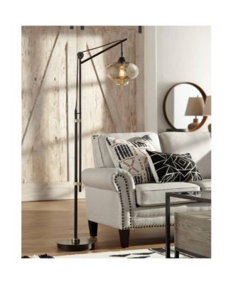 Industrial Rustic Farmhouse Floor Lamp with USB LED 66" Tall