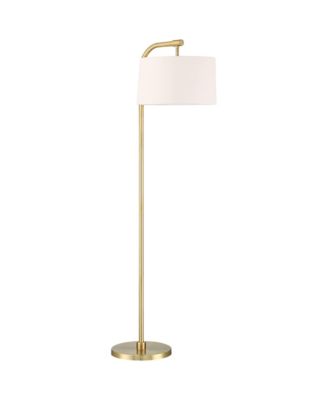 Serra Modern 64" Tall Standing Floor Lamps Set of 2 Lights Chairside Arc Foot Switch Offset Arm Metal Warm
