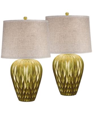 Buckhead 28" Tall Urn Modern Table Lamps Set of 2  Bronze Finish Living Room Bedroom Bedside Nightstand