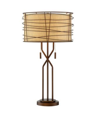 28.75" Tall Industrial Table Lamp with Bronze Finish and USB Dimmer
