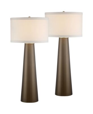 Karen 36" Tall Large Mid Century Modern End Table Lamps Set of 2 Glass Living Room Bedroom