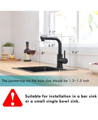 Sink Faucet, Black Kitchen Faucets with Pull out Sprayer, Bathroom Sink Faucets Mini Bar Prep Faucet