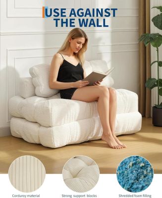 79" Folding Sofa Bed, 3-in-1 Convertible Sleeper Chair with Pillow, Floor Couch