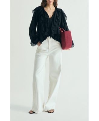 Women's Ruffled Cotton Blouse