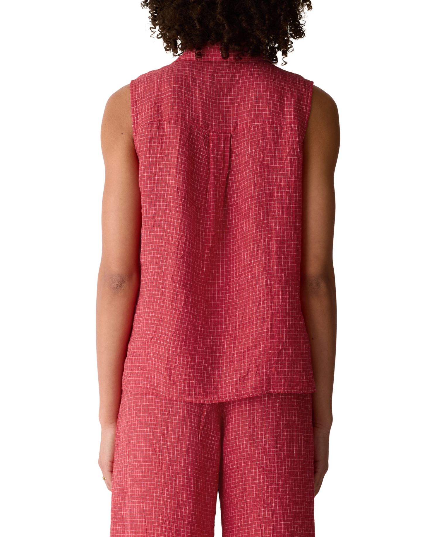 Women's Sleeveless Collared Shirt