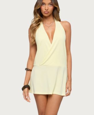 Women's Lukka Backless Halter Wrap Mini Dress