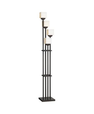Rustic Farmhouse Torchiere Floor Lamp with USB Charging Port 4-Light 72 1/2" Tall