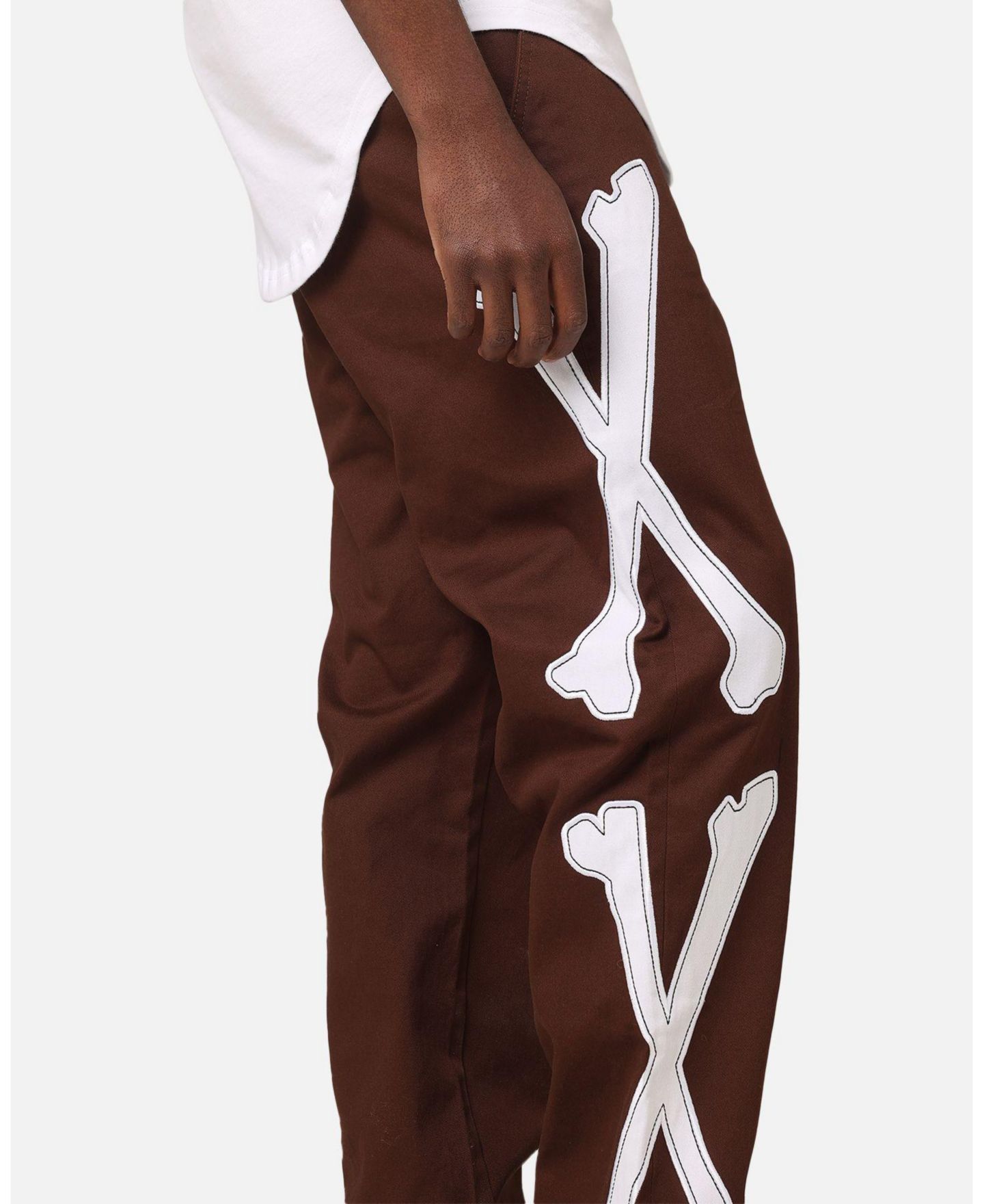 Мужские брюки SAINT MORTA Relaxed Fit Embroidered Graphic, цвет: Коричневый — фото 4