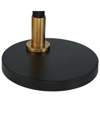 Modern Arc Floor Lamp 63 1/2" Tall Warm Gold Metal Cage Linen Shade for Living Room Reading