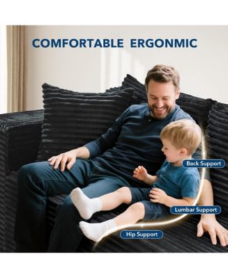 106" Modular Sectional Sofa with Chaise, 3-Seat Cloud Couch with Memory Foam