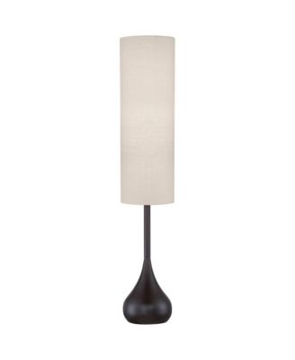 Moderne Mid Century Modern 62" Tall Droplet Floor Lamp with Smart Socket Bronze  Cylinder Shade for Living Room