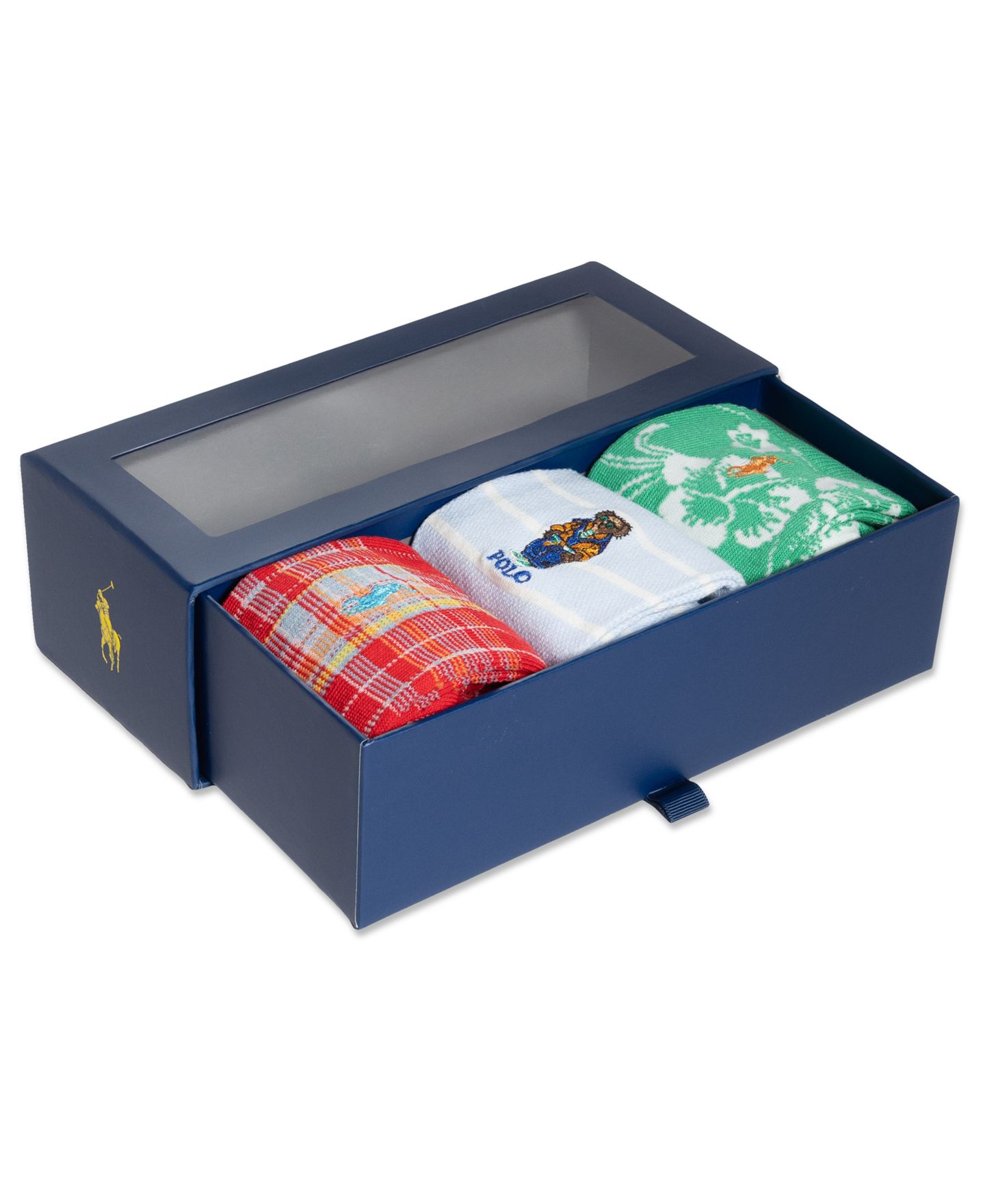 Носки Giftbox для мужчин, хлопок, 3 шт. — Polo Ralph Lauren, цвет: Красный / Синий — фото 4