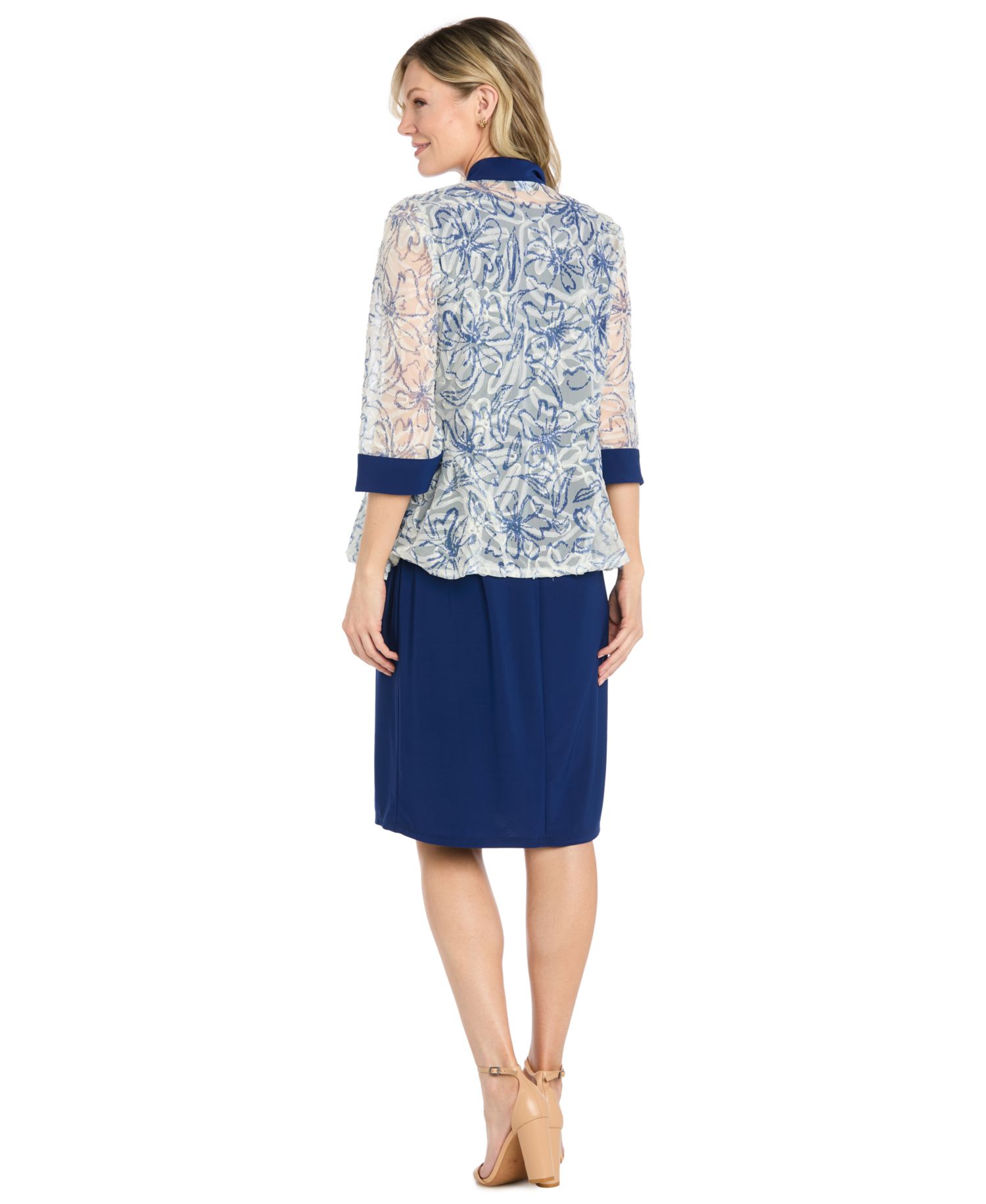 Women's Printed Jacket & Crewneck Dress, 2-Piece Set