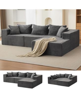 106" Cloud Sectional Sofa with Chaise, Memory Foam Modular Couch, Right Facing, No Assembly