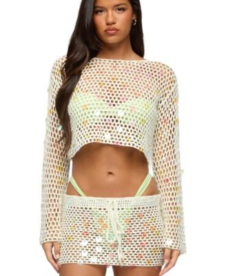 Women's Kirah Sequin Crochet Top