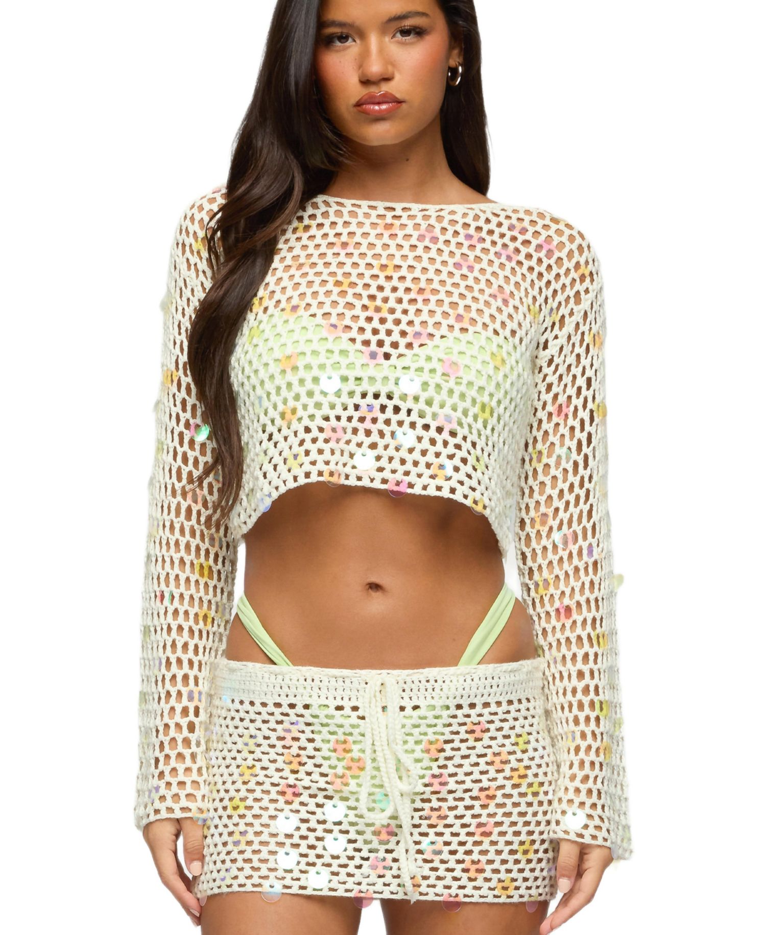 Women's Kirah Sequin Crochet Top