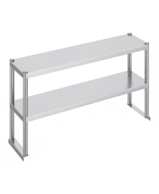 12 x 48 in Double Overshelf Adjustable Stainless Steel Storage Shelf