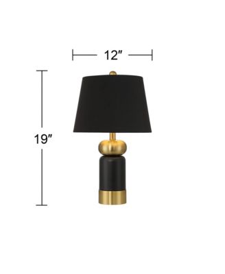 Anthem 19" High Small Modern Accent Table Lamps Set of 2 Brass Finish Metal Shade Living Room Bedroom