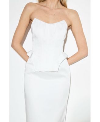 Women's Premium Bonded Satin Corset Midaxi Dress