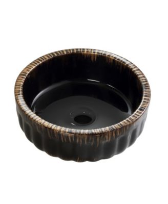 Ceramic Vessel Bathroom Sink Above Counter Small Bowl Without Pop Up Drain and Faucet