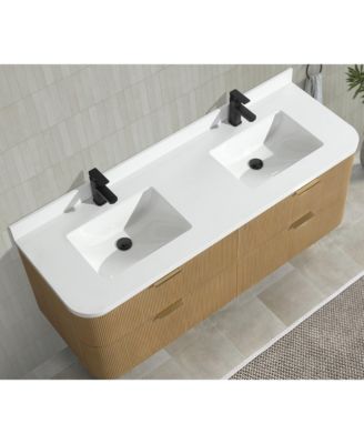 Chantal 60" Floating Bathroom Vanity Oak