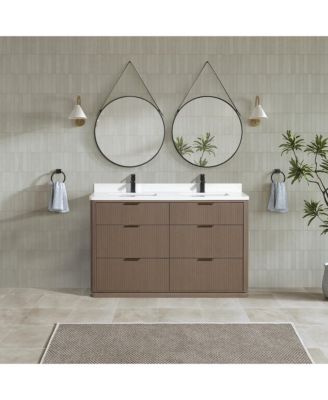 Aria 55" Bathroom Vanity Smoked Oak
