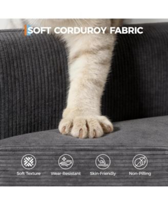 86" Corduroy Sofa, Modern Deep Seat Couch with Pillows and Removable Cover